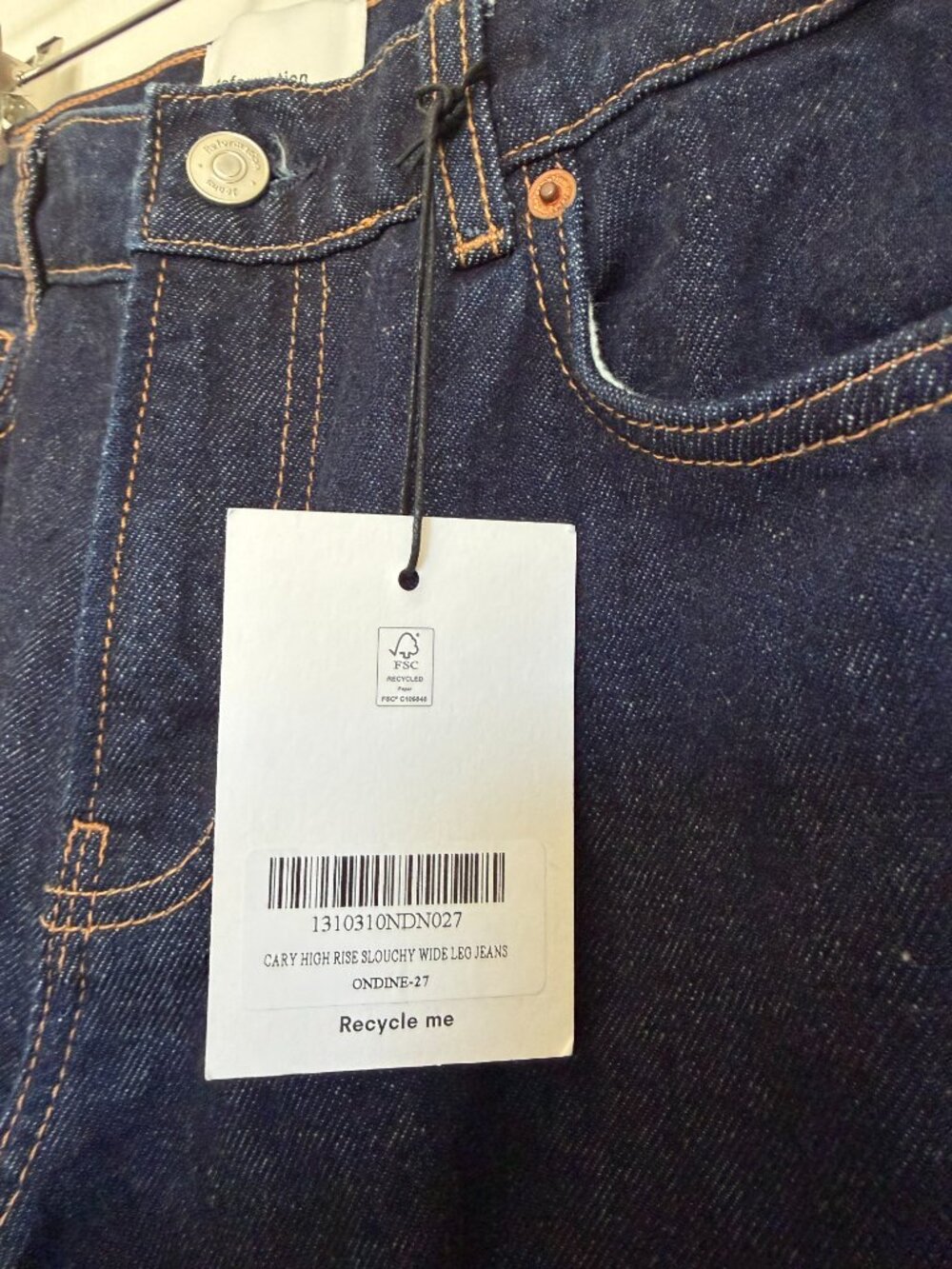 Reformation Cary High Rise Jeans — Size 27 — Ondine — New With Tags - Picture 4 of 6